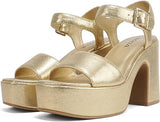 Soda Launch Open Square Toe Chunky High Heeled Sandal