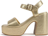Soda Launch Open Square Toe Chunky High Heeled Sandal