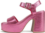 Soda Launch Open Square Toe Chunky High Heeled Sandal