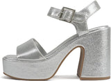 Soda Launch Open Square Toe Chunky High Heeled Sandal