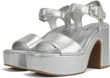 Soda Launch Open Square Toe Chunky High Heeled Sandal