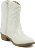 Soda RENO-2 Kids/Girls/Children Western Cowboy Pointed Toe Low Heel Ankle Boots