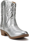 Soda RENO-2 Kids/Girls/Children Western Cowboy Pointed Toe Low Heel Ankle Boots