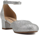 Kids/Children/Girls Ankle Strap Low Block Heel Pump Shoe Roby-2 Soda