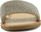 Women Casual Rhinestones Crystal Jewel Comfort Flip Flop Fashion Slide Flat Sandals Justice by Soda