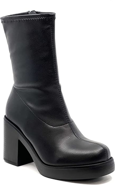 SODA Stretch Leather Faux Boots Pedia