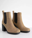 Sand Mid Calf Platform Block Heel Arbor Soda Shoes | Shoe Time
