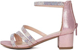 Kids/Children/Girls ARTS-2 Dress Sandal Rhinestones Low Heel Ankle Strap