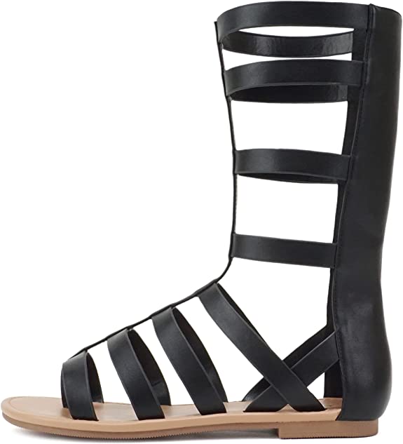 Soda Moxie Mid-Calf Flat Gladiator Sandal | Shoe Time