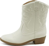 Soda RENO-2 Kids/Girls/Children Western Cowboy Pointed Toe Low Heel Ankle Boots