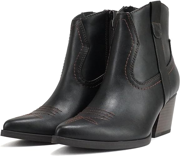 Soda Abeam Western Ankle Pointed Toe Bootie