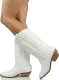 White Women's Rerun Cowboy Boots - Soda