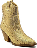 River-01 Rhinestone Cowboy Ankle Bootie | Shoe Time